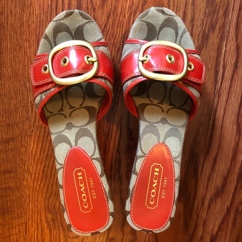 Coach slip-on wedges